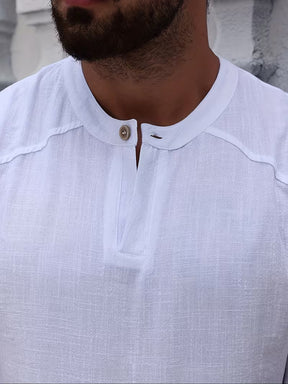 Camiseta Henley Linho Signature