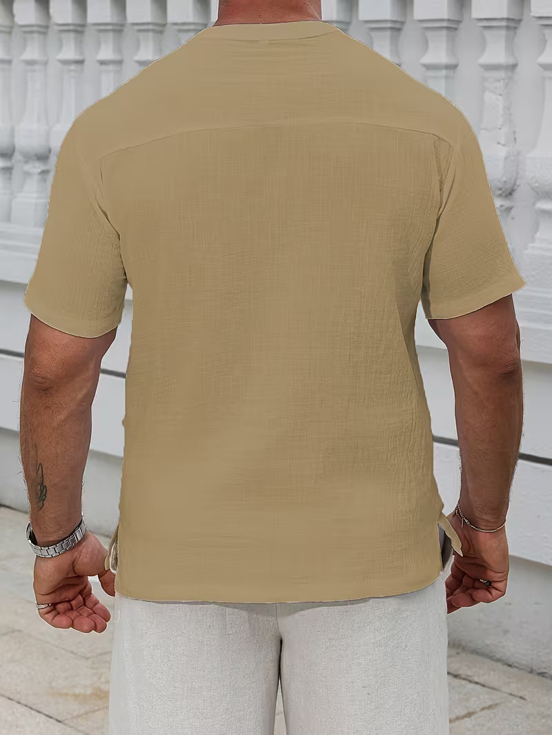 Camiseta Henley Linho Signature