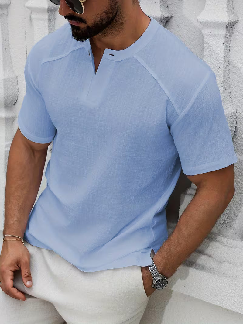 Camiseta Henley Linho Signature