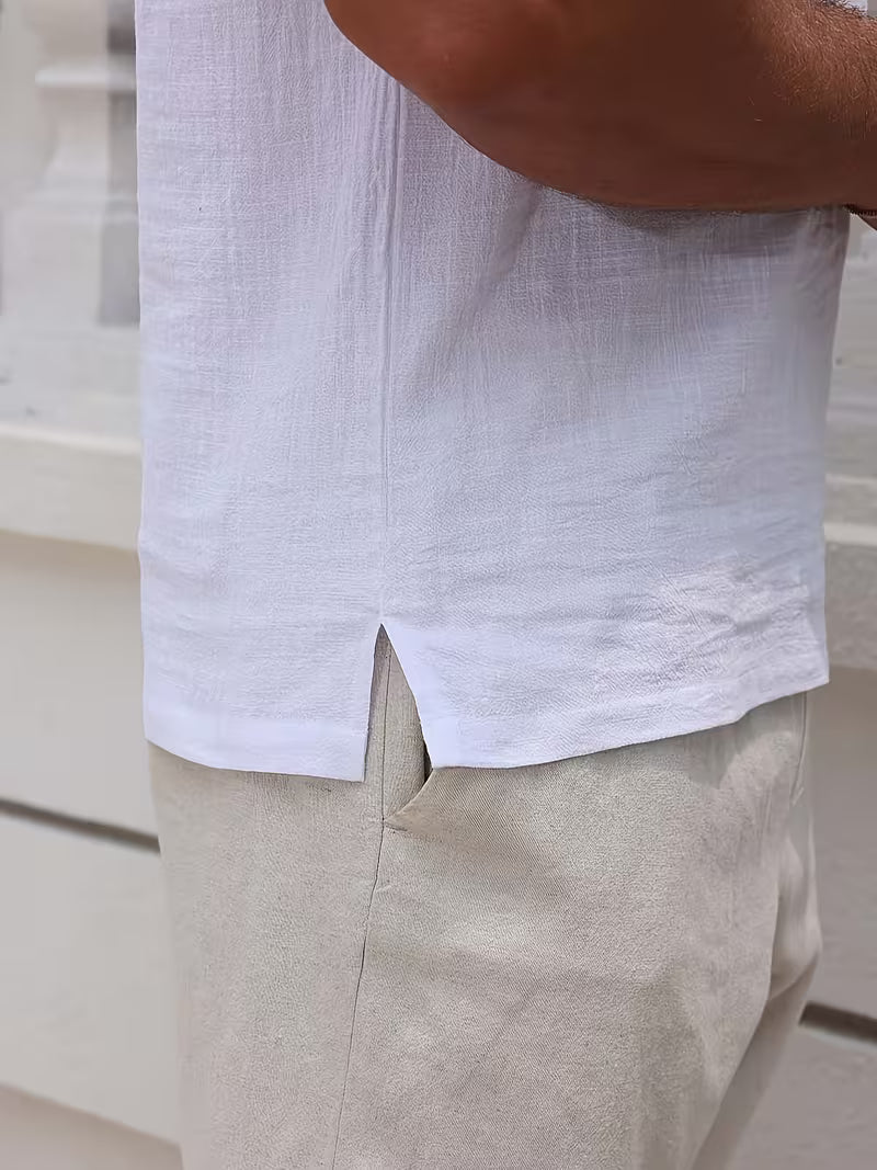 Camiseta Henley Linho Signature