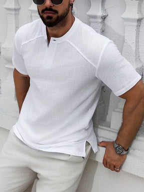 Camiseta Henley Linho Signature