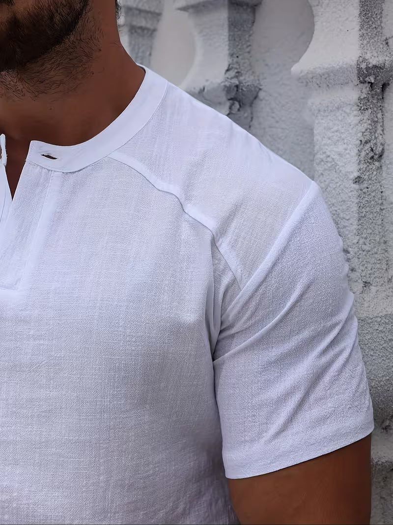 Camiseta Henley Linho Signature