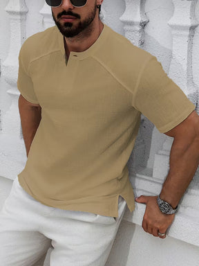 Camiseta Henley Linho Signature